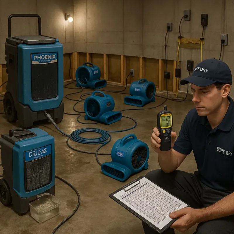 Structural Drying and Dehumidification process in Lyons, GA